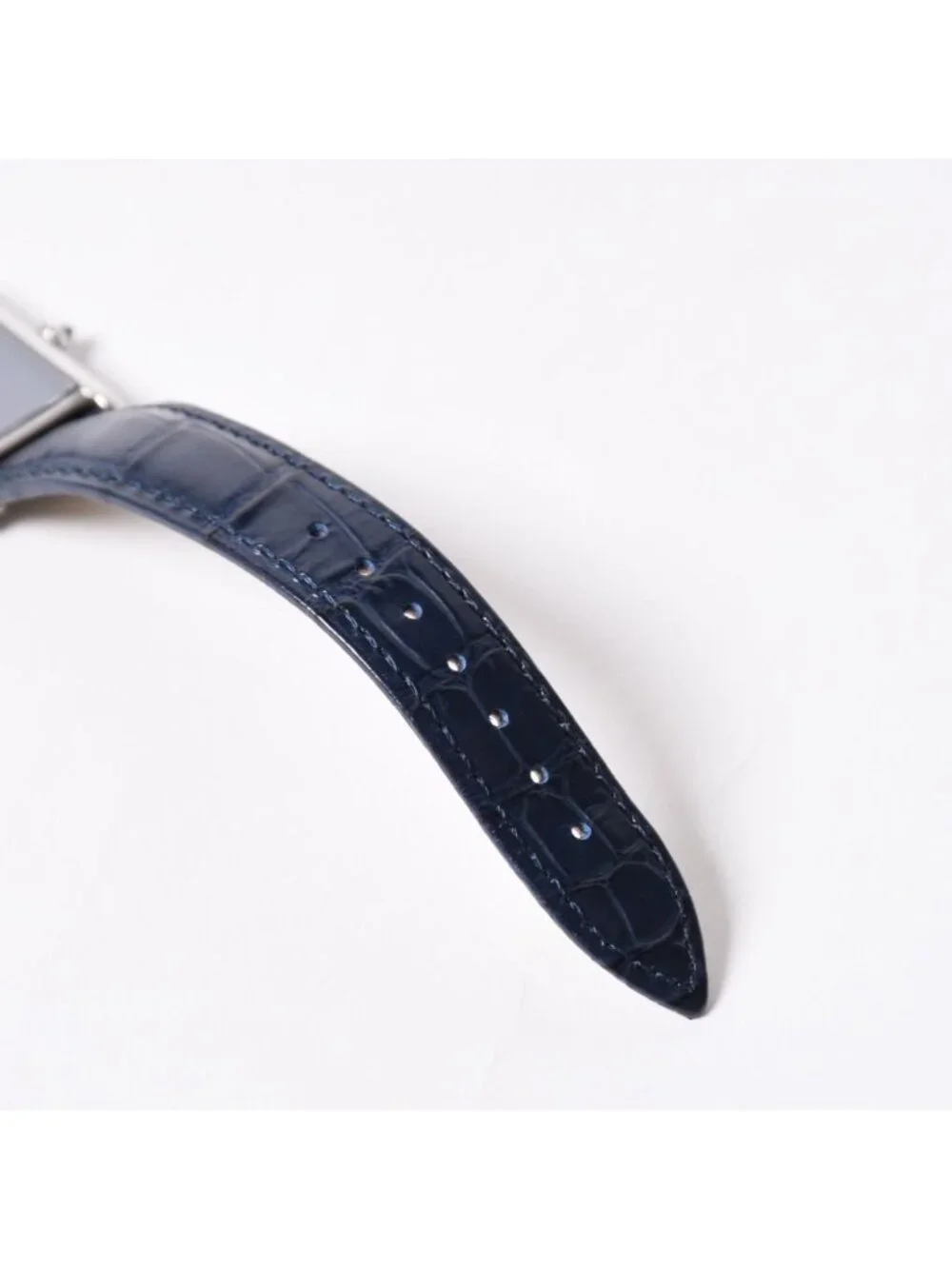 Cartier Tank Must LM Watch SS Quartz Leather Blue Dial